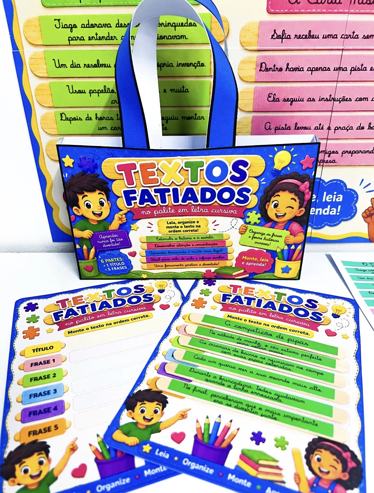Textos Fatiados em Letra Cursiva – Atividade de Leitura, Interpretação e Sequência de Frases | PDF para Imprimir — amostra…