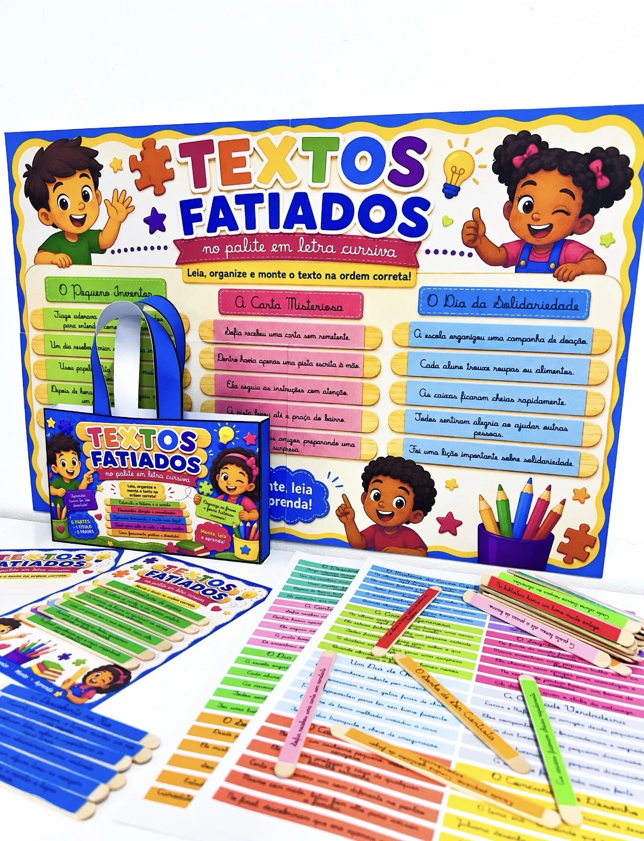 Textos Fatiados em Letra Cursiva – Atividade de Leitura, Interpretação e Sequência de Frases | PDF para Imprimir — amostra…