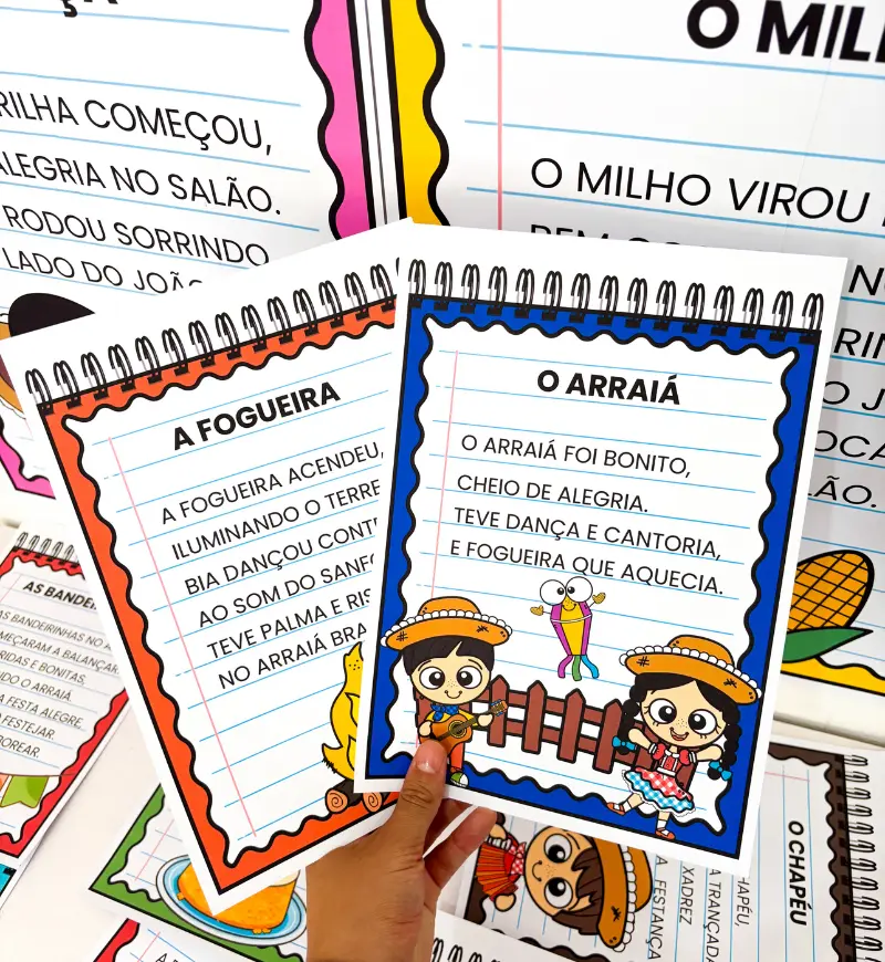 Textos Juninos para Alfabetização: Cartazes de Leitura — amostra 3: Como usar os cartazes em sala de aula