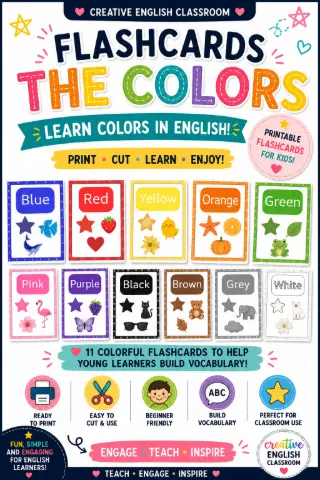 The Colors Flashcards As cores em Inglês Ensino Infantil — capa do material