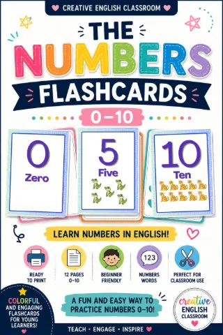 The Numbers 0-10 Números em Inglês Flashcards Ensino Infantil — capa do material