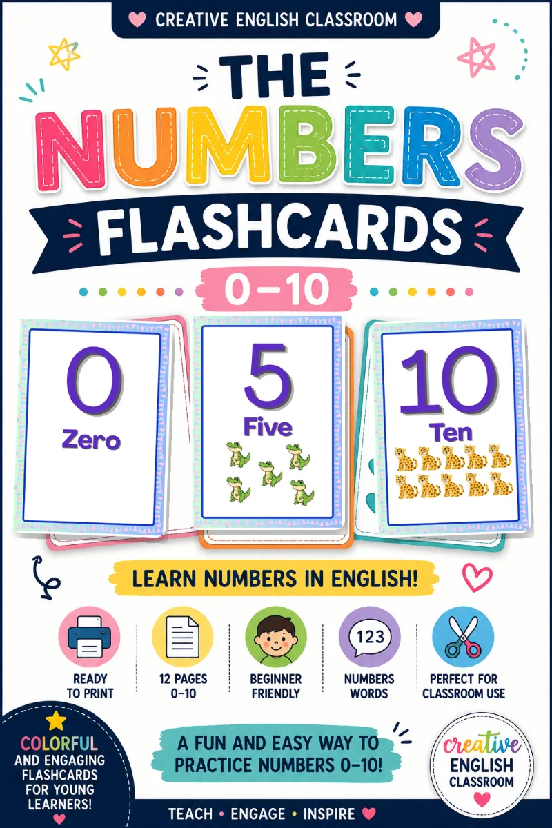 The Numbers 0-10 Números em Inglês Flashcards Ensino Infantil — Atividades para Educação Infantil: Flashcards divertidos…