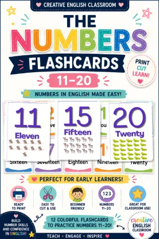 The Numbers 11-20 Números em Inglês Jogos Ensino Infantil — capa do material