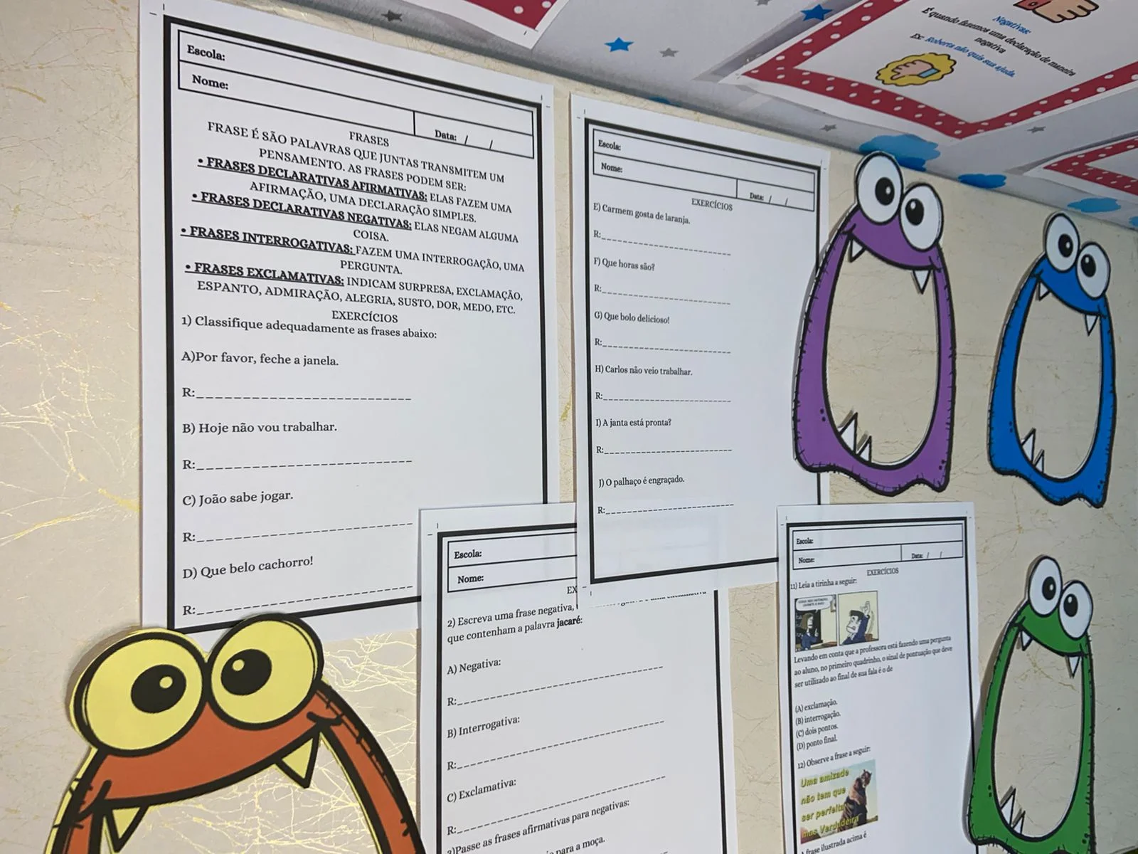 TIPOS DE FRASES: Afirmativa, Negativa, Interrogativa e Exclamativa! — amostra 7: Material pronto de 18 páginas para ensinar…