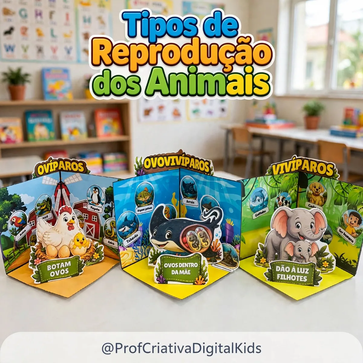 Tipos de Reprodução dos Animais - Maquete Triorama Ciências — Ciências para 3º ano: E se a aula de Ciências pudesse sair do…