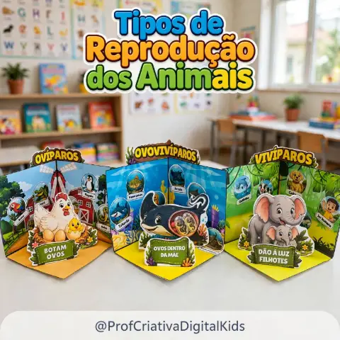 Tipos de Reprodução dos Animais - Maquete Triorama Ciências — capa do material