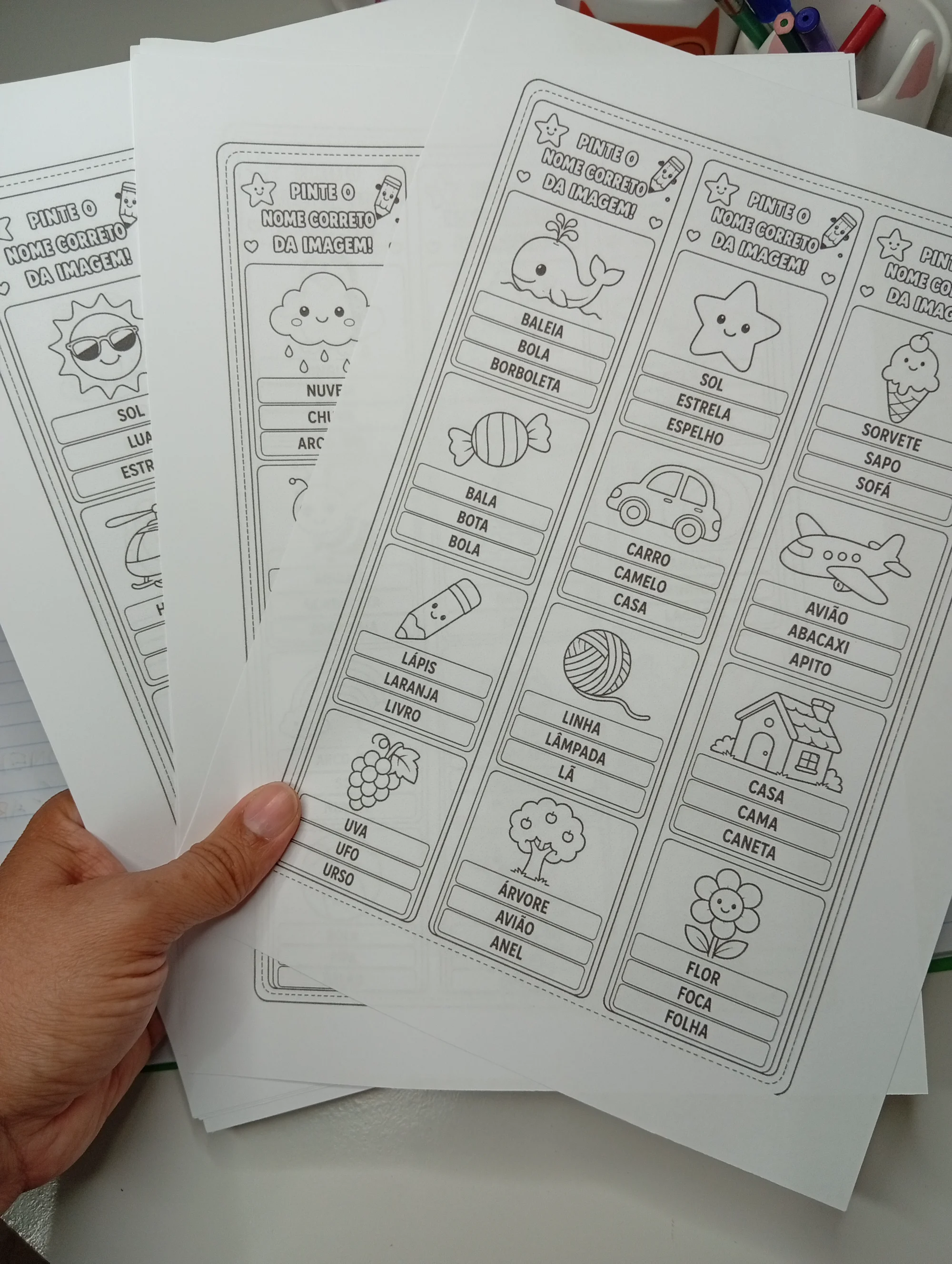 TIRAS PINTE O NOME CORRETO DA IMAGEM- ATIVIDADE DE ALFABETIZAÇÃO — amostra 2: Pinte o Nome Correto da Imagem – atividade de…