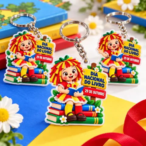 Totem Dia Nacional do Livro Emília + Brinde — amostra 2: Decore o Dia Nacional do Livro com a Emília em estilo 3D e cores…