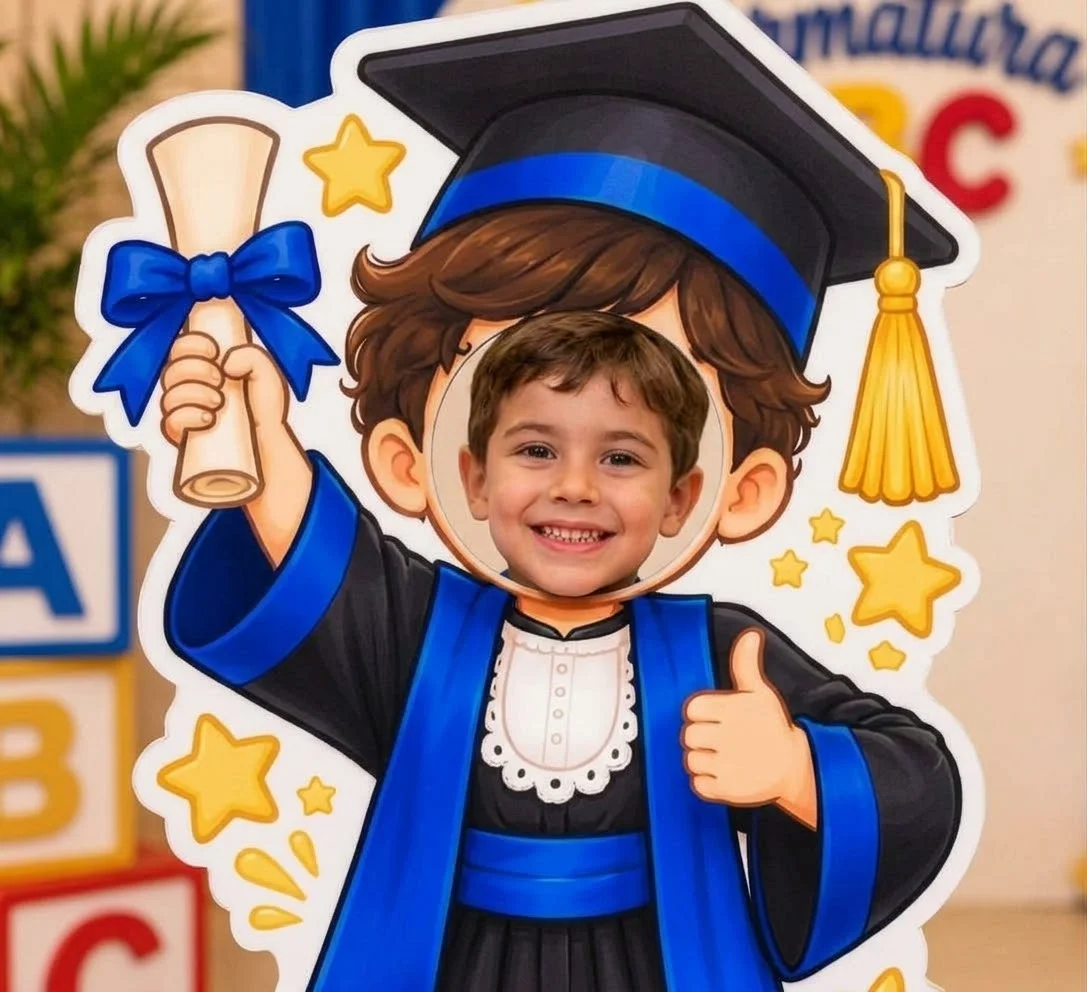Totens Gigantes Formatura ABC – Menino e Menina em PDF pra imprimir — amostra 3: Totens gigantes para Formatura ABC com 2…