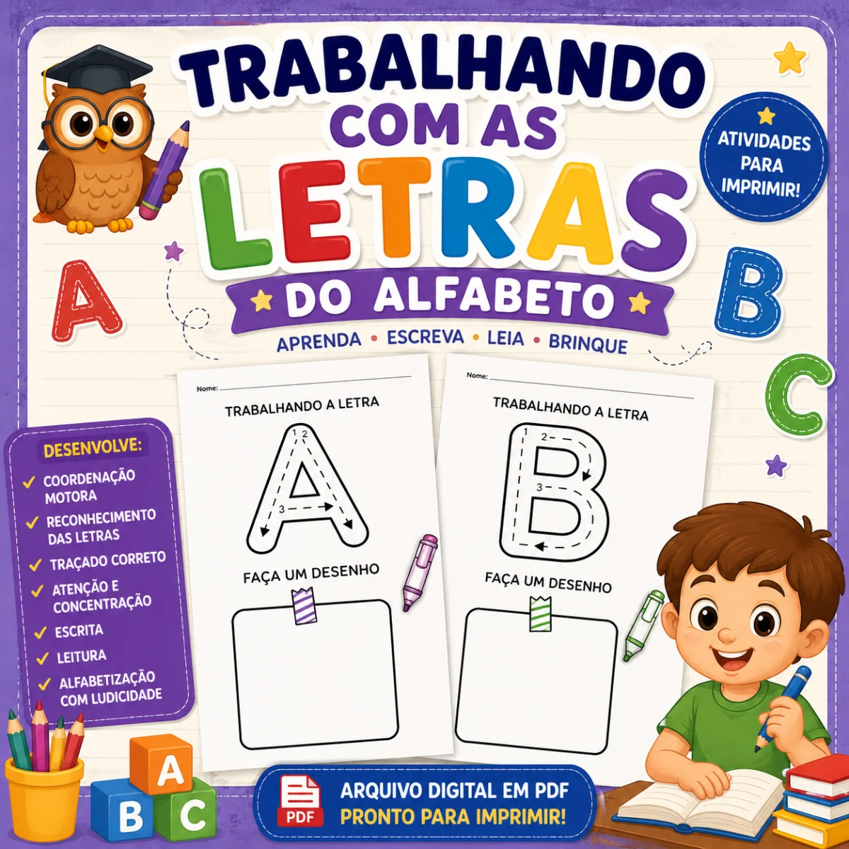 Trabalhando as Letras do Alfabeto 🔤🌈 — Alfabetização para Educação Infantil: Trabalhando as Letras do Alfabeto 🔤🌈 Um…