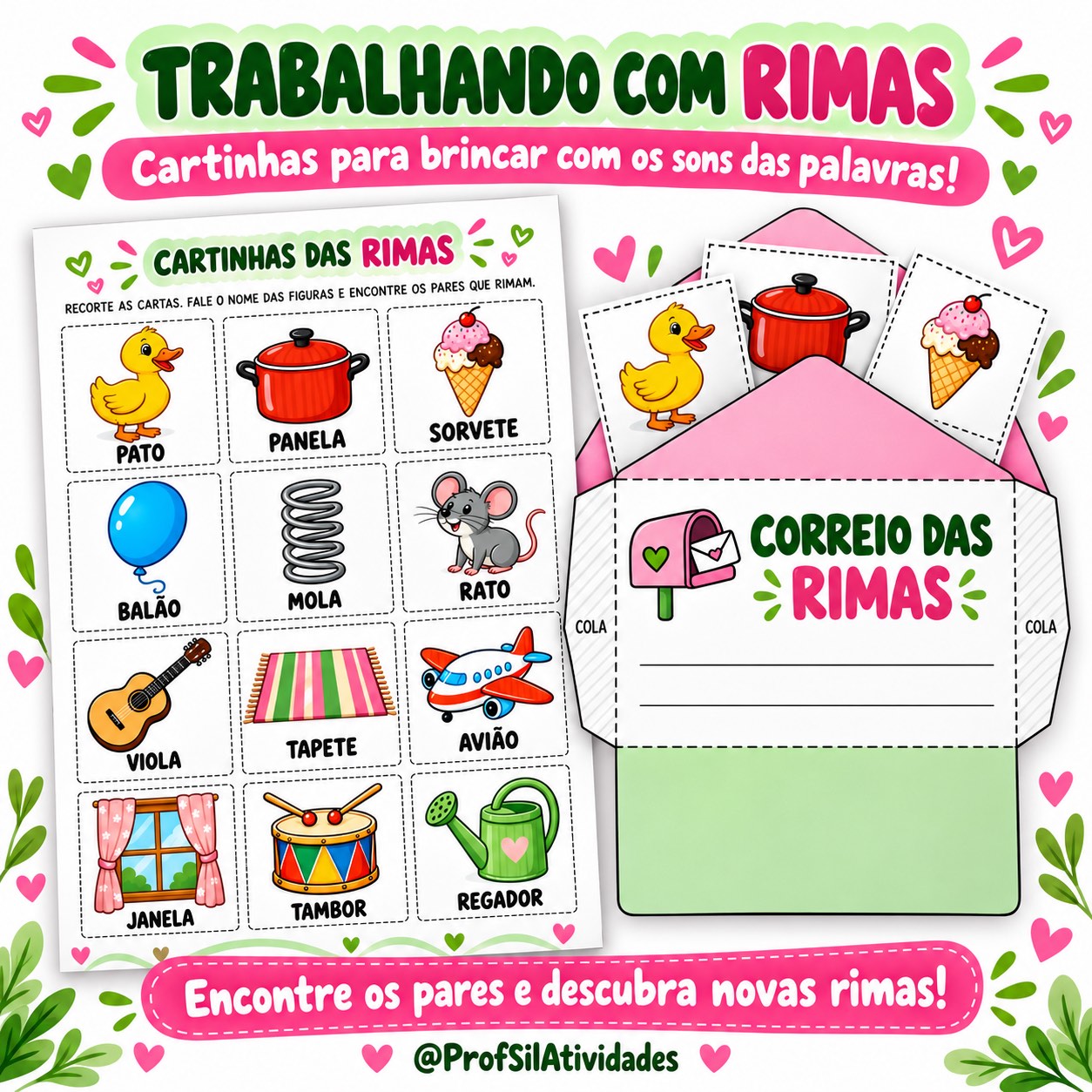 Rimas — Jogos e Atividades de Consciência Fonológica — amostra 1: O que você encontra no material