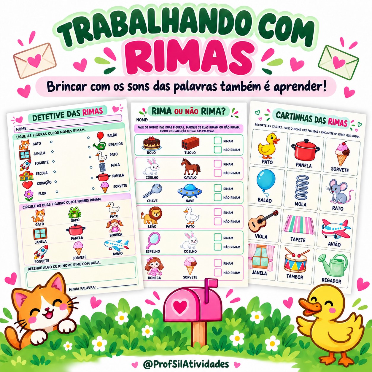 Rimas — Jogos e Atividades de Consciência Fonológica — amostra 2: Habilidades trabalhadas