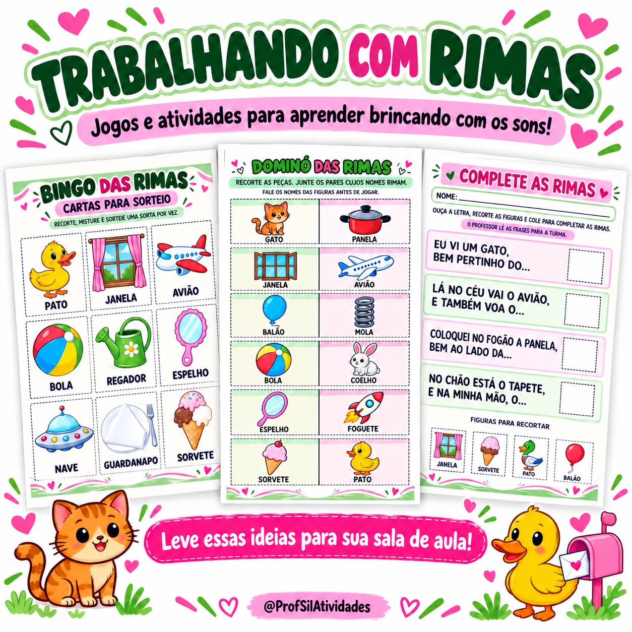 Rimas — Jogos e Atividades de Consciência Fonológica — amostra 3: Possibilidades de uso