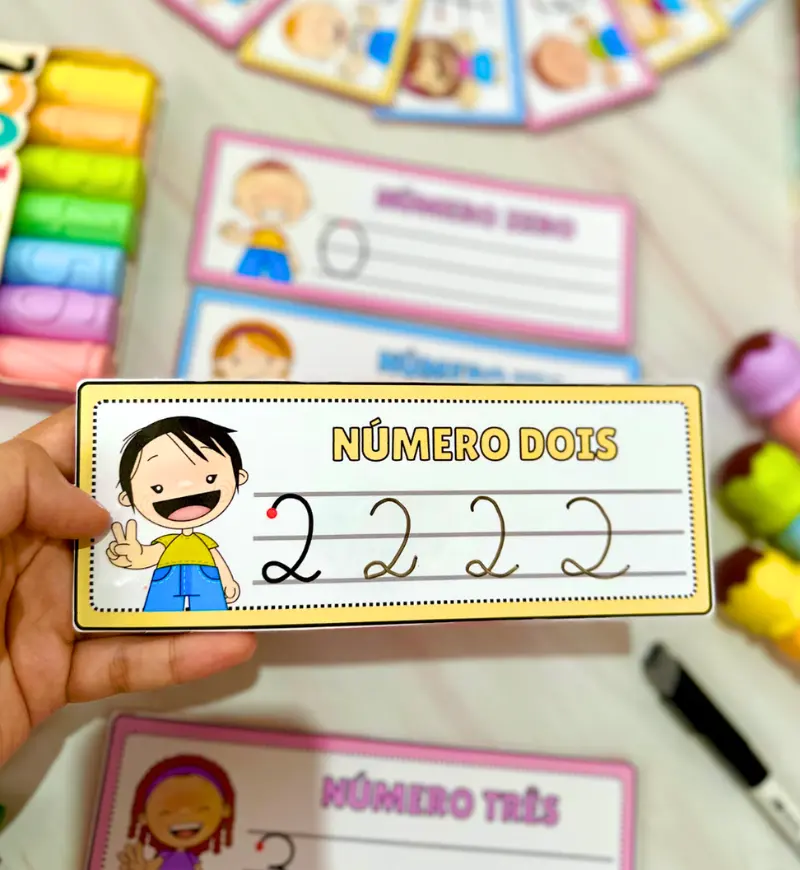 Traçado dos Números de 0 a 10: Fichas para Educação Infantil — amostra 2: O que vem no material