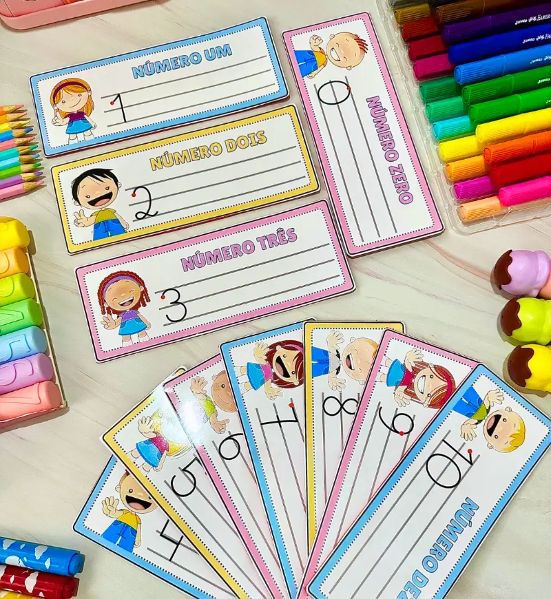 Traçado dos Números de 0 a 10: Fichas para Educação Infantil — amostra 5: Fichas em PDF para praticar o traçado dos números…