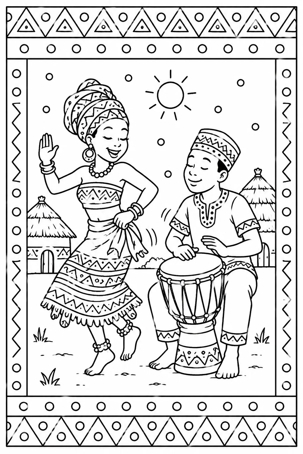 Traçados e Desenhos Negros – Arte, Cultura e Identidade — amostra 7: Material com atividades de traçados, padrões e…