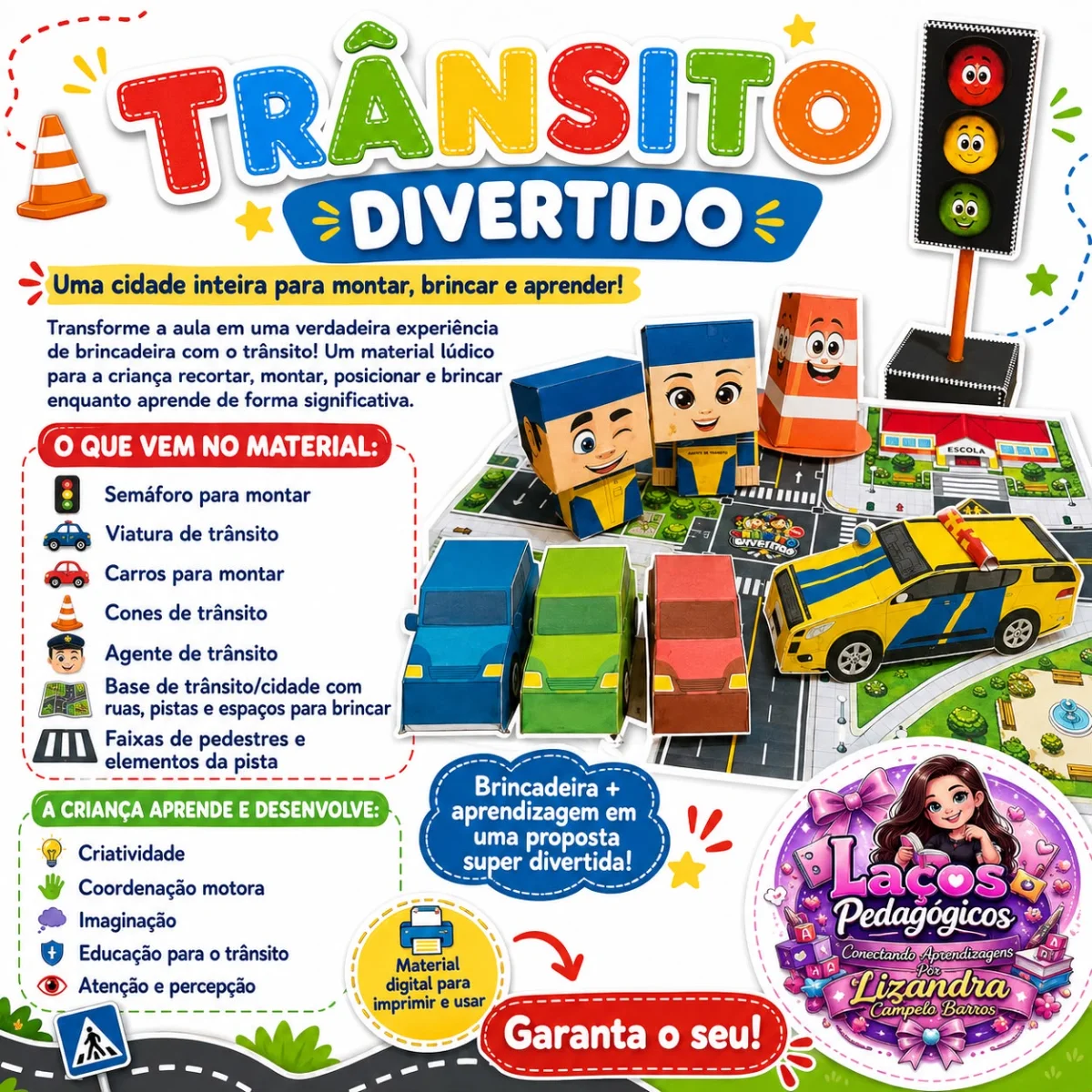 🚦 TRÂNSITO DIVERTIDO 🚗🏙️ — capa do material