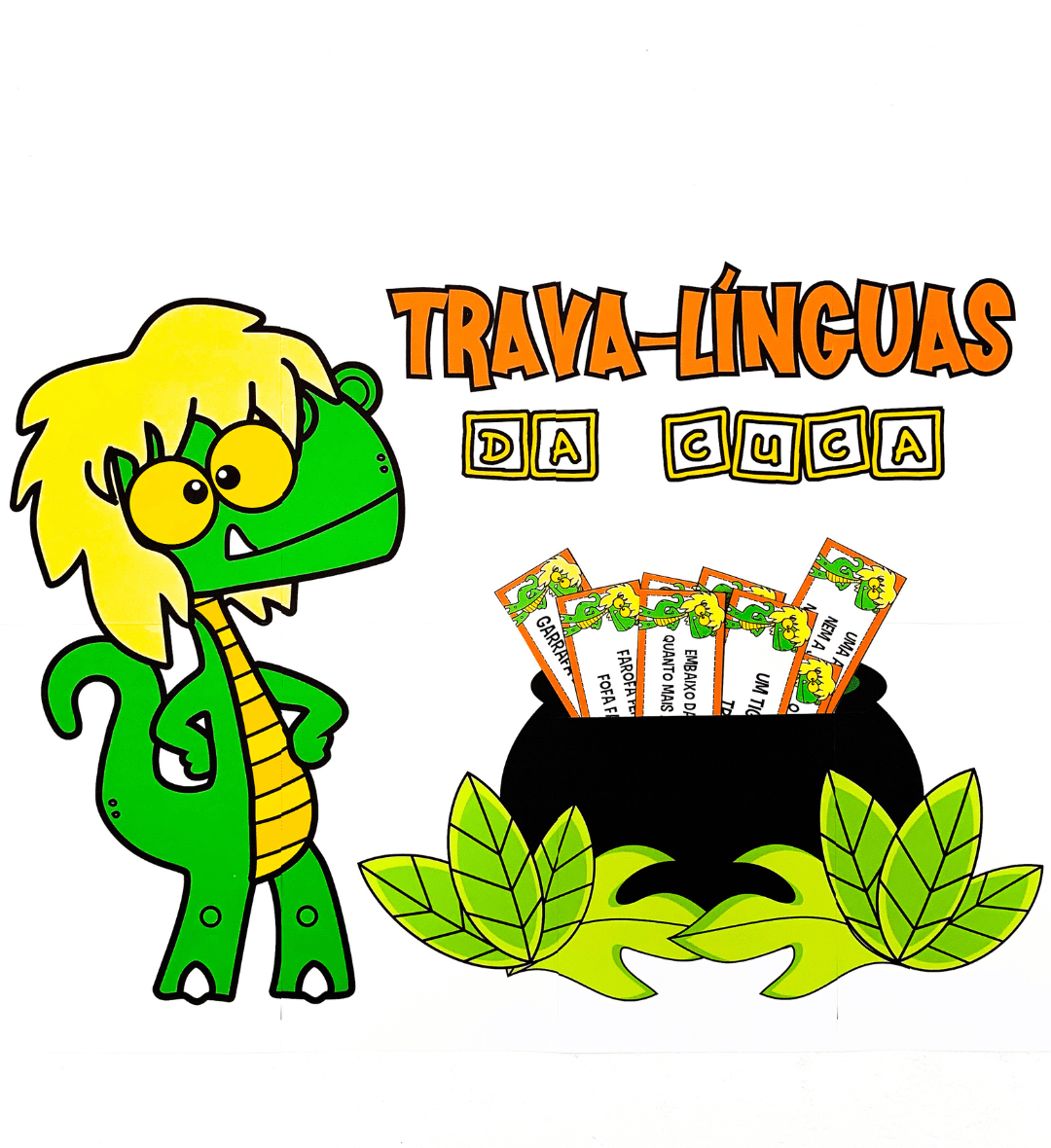 Trava-línguas da Cuca: PDF com 30 desafios e painel ampliado — capa do material