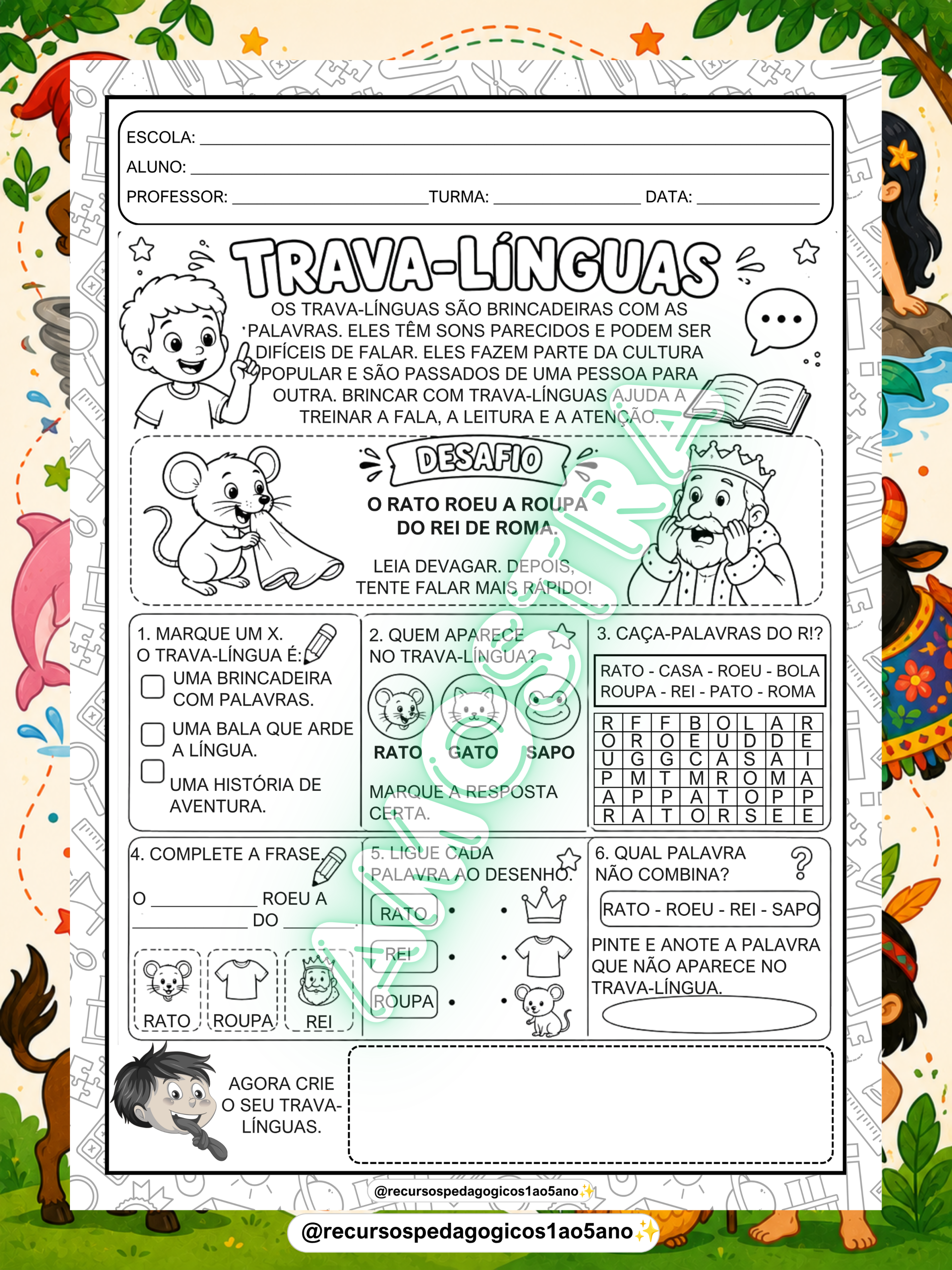 Trava-Línguas – Desafio na Tela do WhatsApp 2º ao 5º ano – PDF para Imprimir — amostra 3: Para quem é indicado