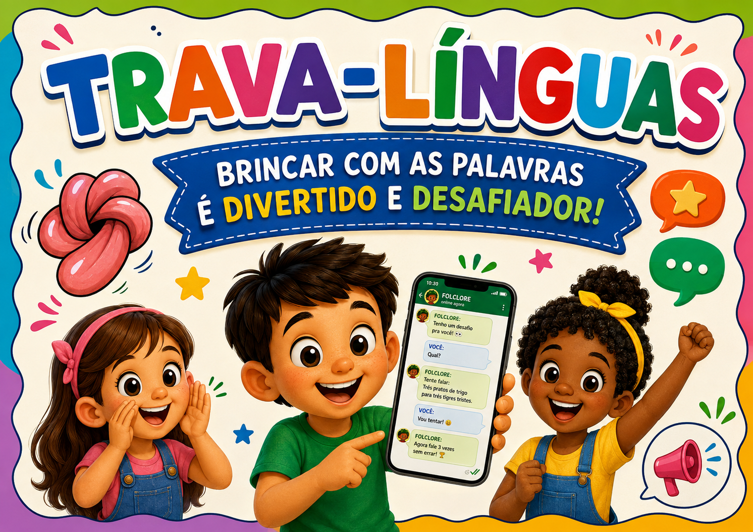 Trava-Línguas – Desafio na Tela do WhatsApp 2º ao 5º ano – PDF para Imprimir — amostra 7: Trava-Línguas – Desafio na Tela E…