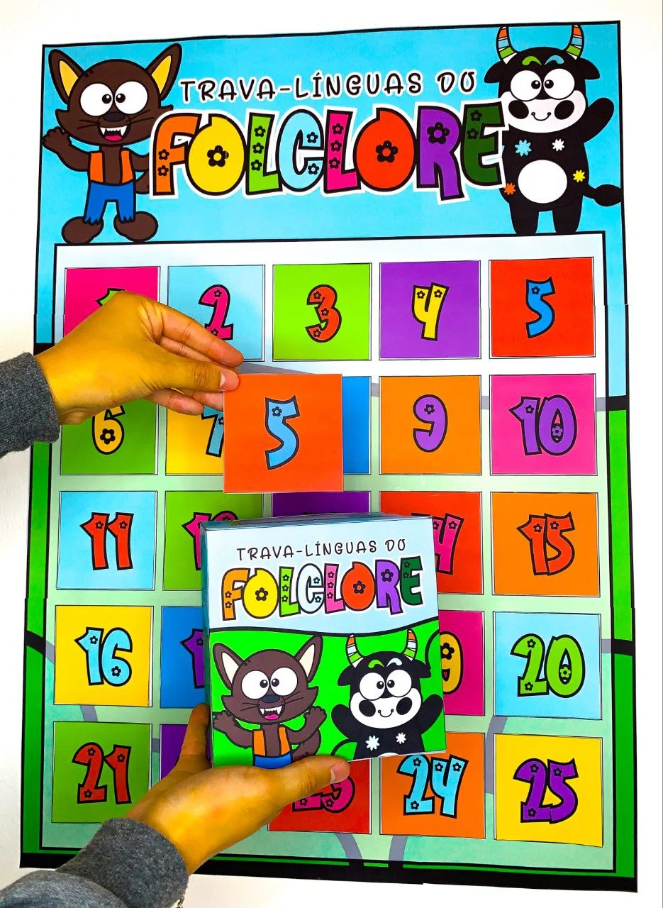 Trava-Línguas Folclóricos para Imprimir | Cartaz Interativo — amostra 6: Um desafio divertido com sabor de Folclore…