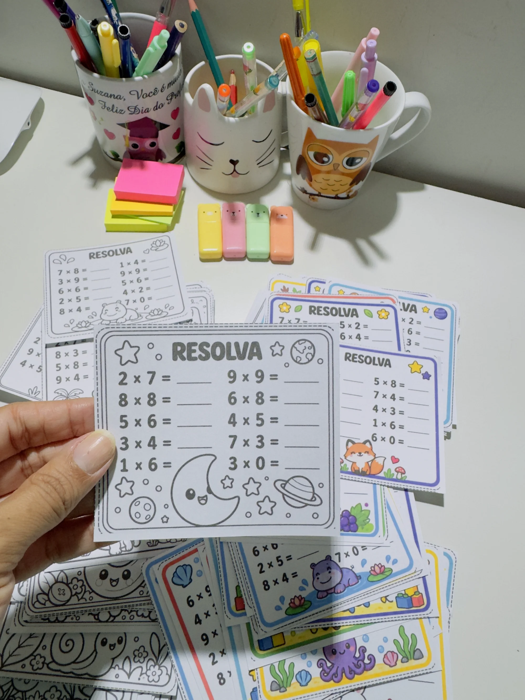 TREINO DA MULTIPLICAÇÃO- TABUADA- ANOS INICIAIS MATEMÁTICA — amostra 2: Com os 60 Cards – Treino da Multiplicação , as…