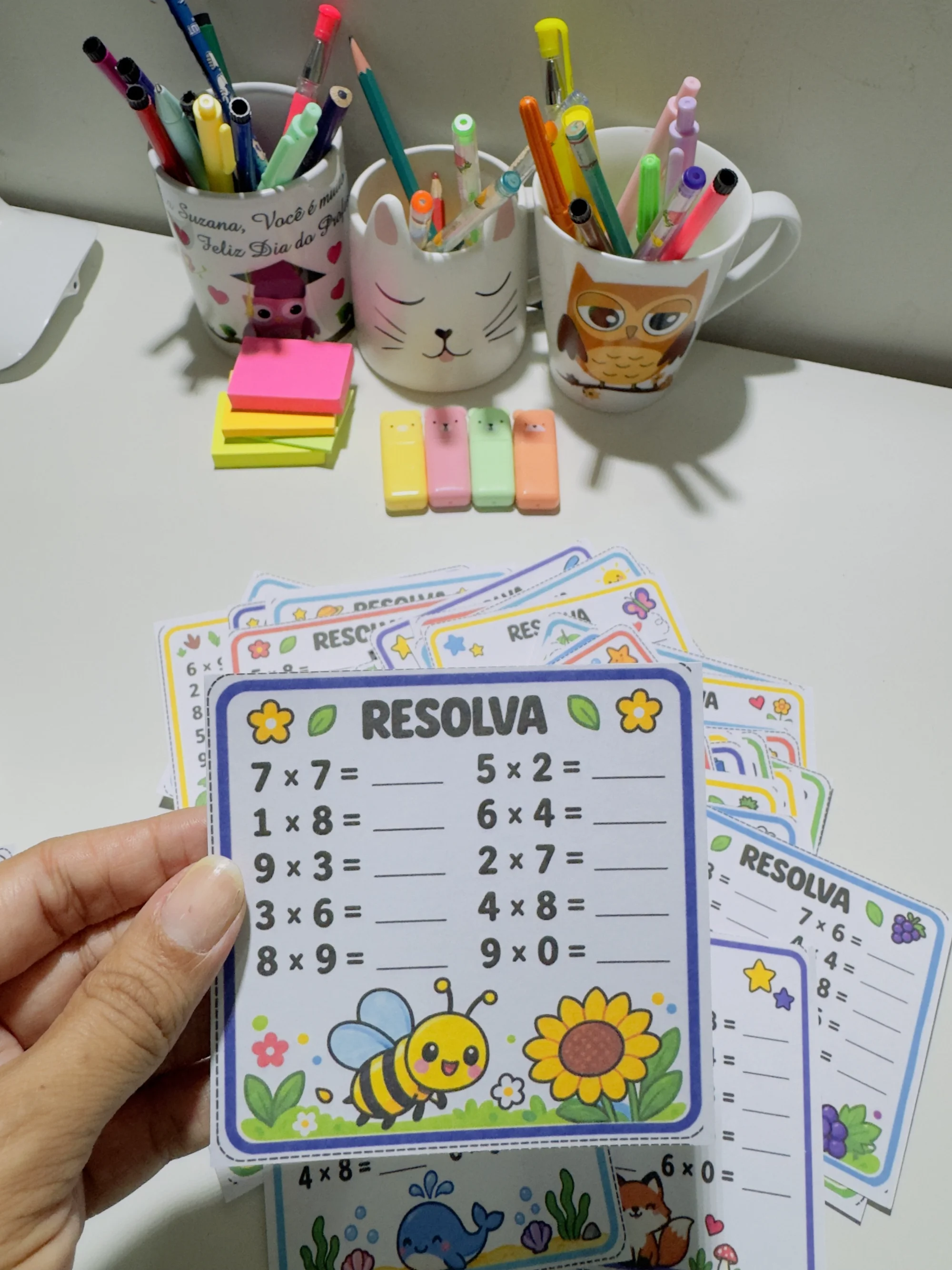 TREINO DA MULTIPLICAÇÃO- TABUADA- ANOS INICIAIS MATEMÁTICA — amostra 5: Com os 60 Cards – Treino da Multiplicação , as…