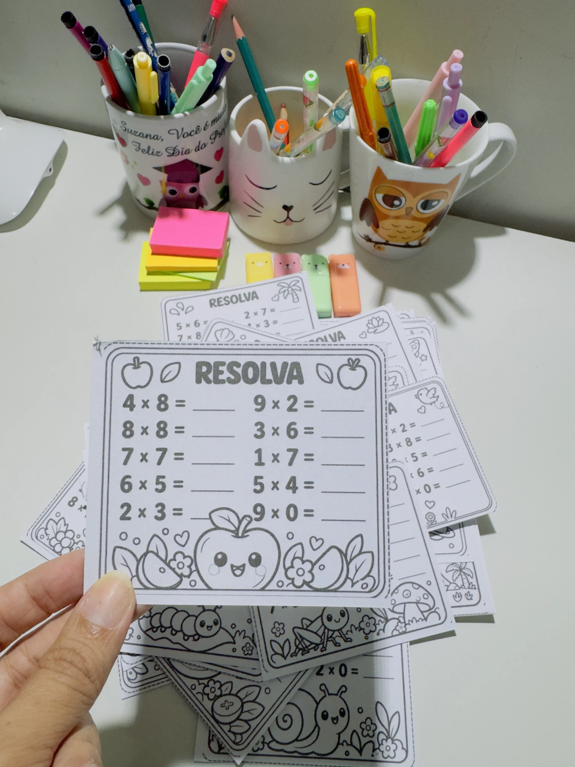 TREINO DA MULTIPLICAÇÃO- TABUADA- ANOS INICIAIS MATEMÁTICA — amostra 6: Com os 60 Cards – Treino da Multiplicação , as…