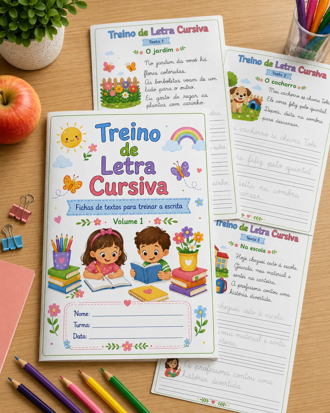 Treino de letra cursiva para alfabetização V.1 — amostra 3: ✨ NOVIDADE PARA TREINAR A LETRA CURSIVA