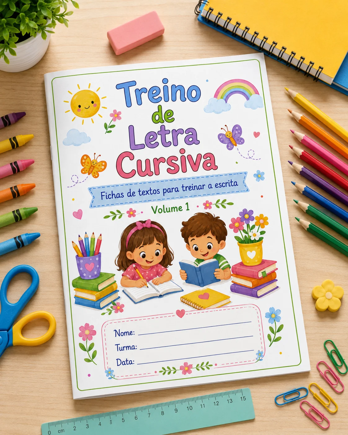 Treino de letra cursiva para alfabetização V.1 — amostra 4: ✨ NOVIDADE PARA TREINAR A LETRA CURSIVA