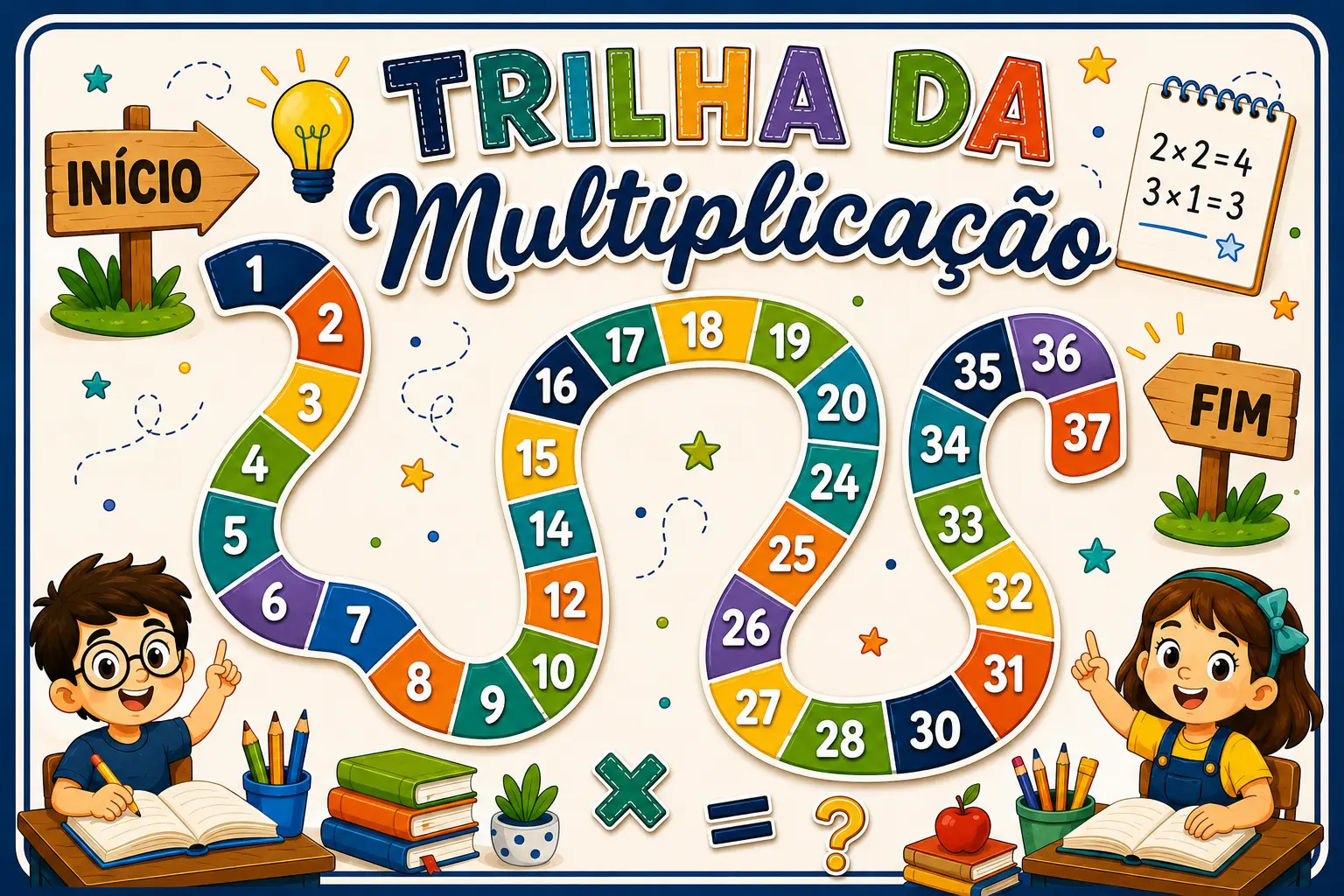 TRILHA DA MULTIPLICAÇÃO- MATERIAL PEDAGÓGICO. — amostra 3: Trilha da Multiplicação – Material Pedagógico