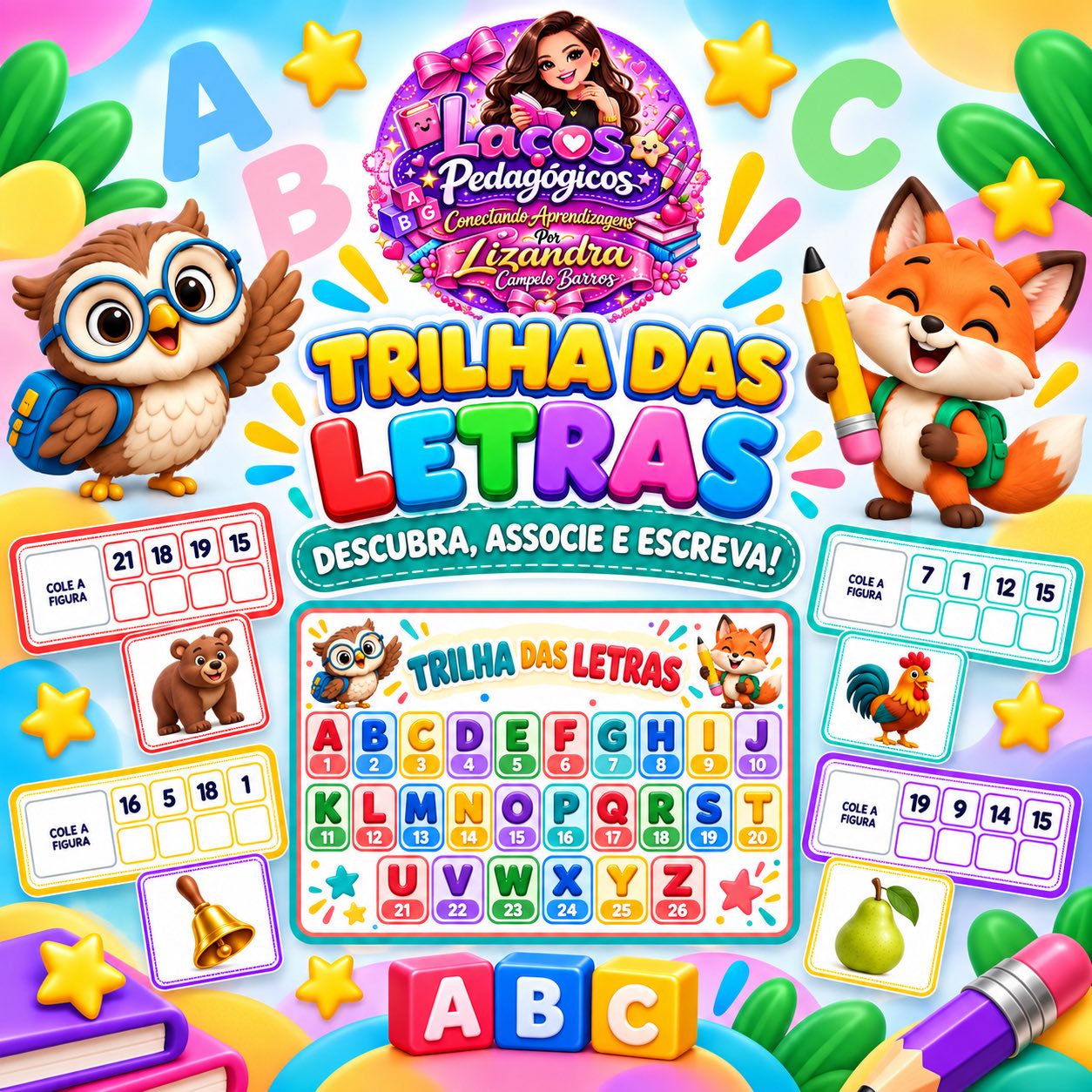 Trilha das Letras: Alfabeto Numerado para Alfabetização — capa do material