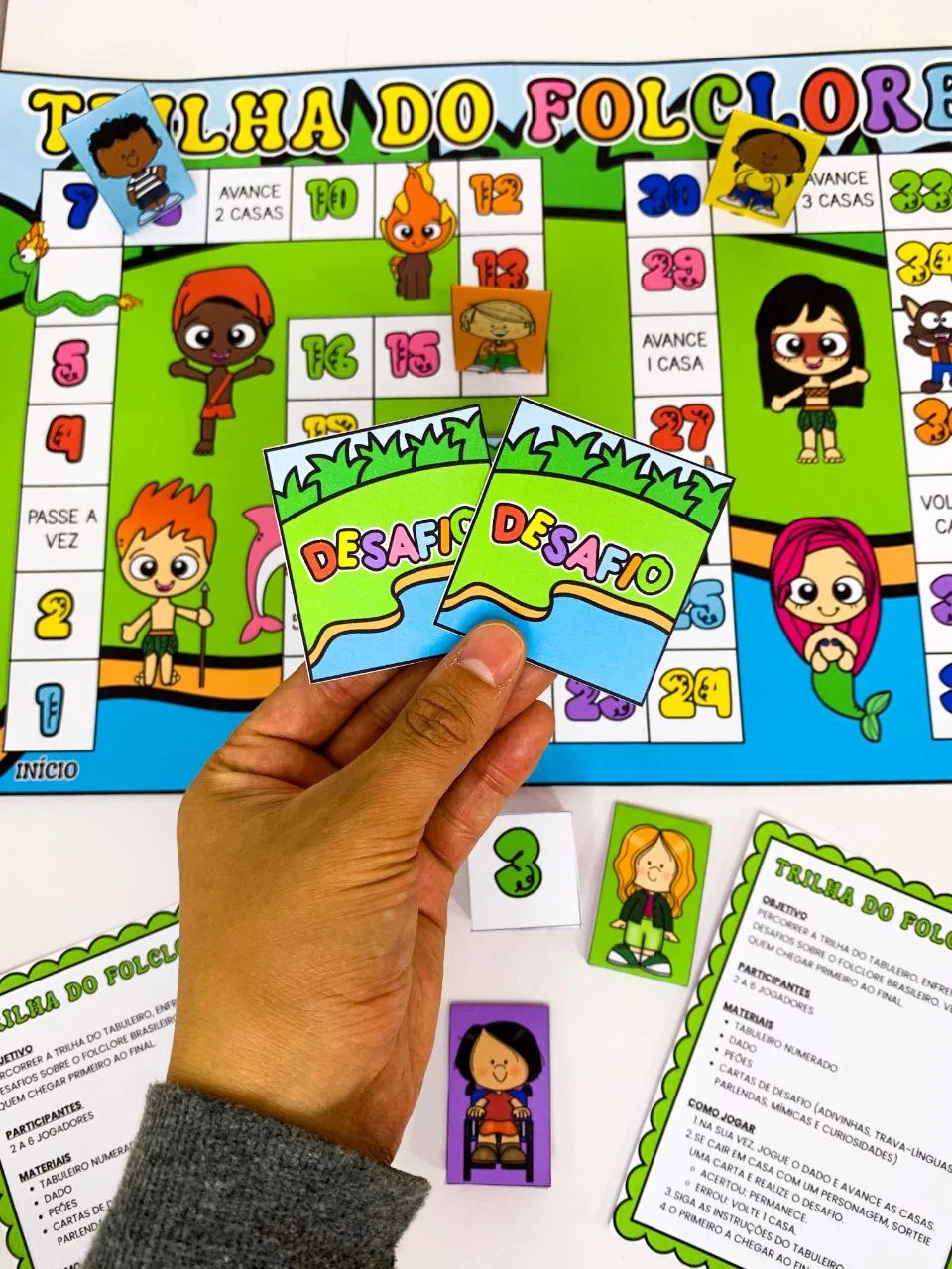 Trilha do Folclore Brasileiro | Jogo Pedagógico para Imprimir — amostra 2: Quer levar para sua sala de aula um recurso que…