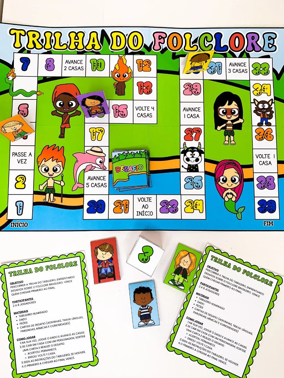 Trilha do Folclore Brasileiro | Jogo Pedagógico para Imprimir — amostra 4: Quer levar para sua sala de aula um recurso que…