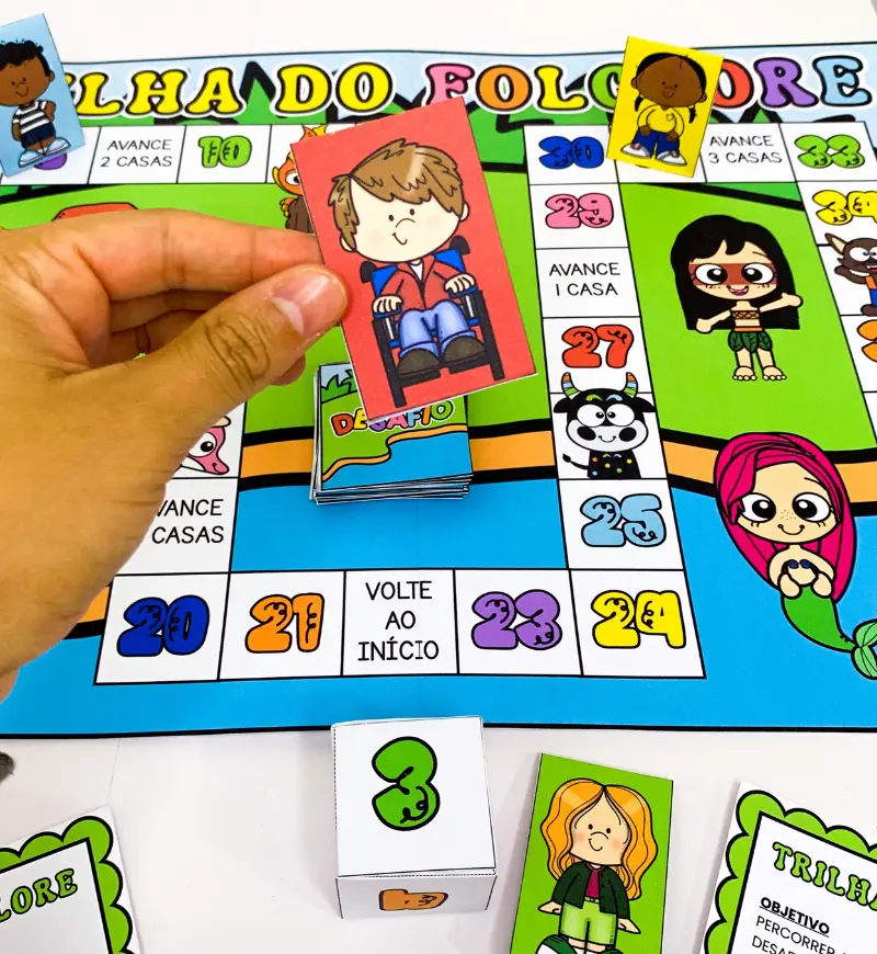 Trilha do Folclore: jogo pedagógico em PDF para imprimir — amostra 1: Trilha do Folclore: cultura brasileira em jogo