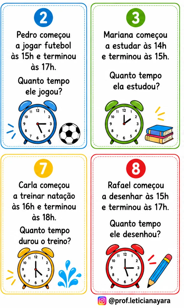 Trilha do intervalo de tempo - 1° ao 5° ano — amostra 2: Trilha lúdica para trabalhar intervalos de tempo, relacionando…