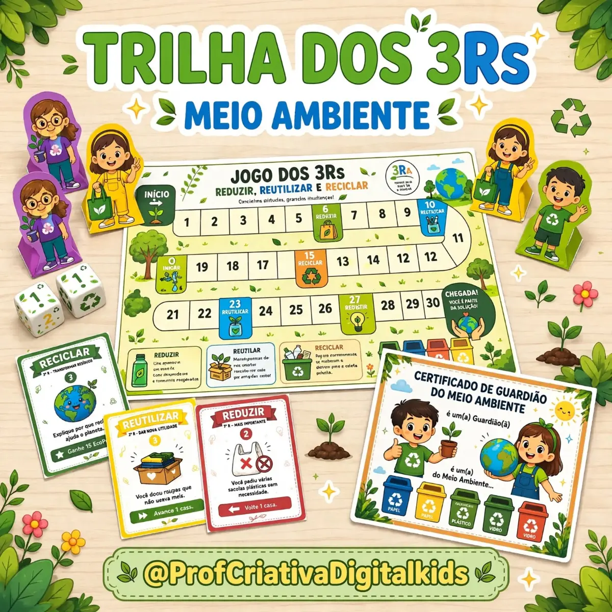 Trilha dos 3 R's - Recurso Pedagógico: Sustentabilidade — Jogos pedagógicos para 2º ano: Transforme a aula sobre…