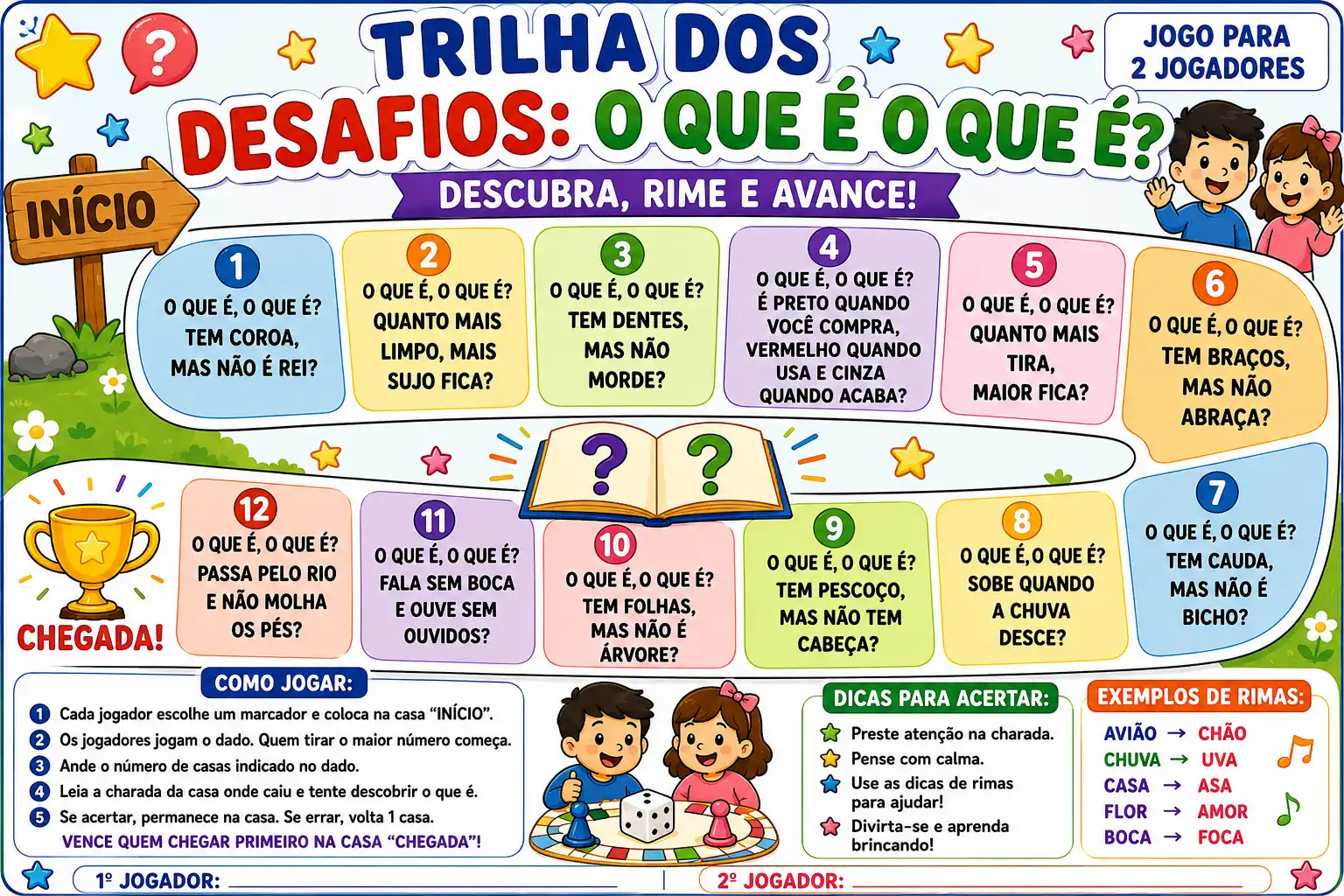 🎲✨ TRILHA DOS DESAFIOS – O QUE É, O QUE É? ✨🎲 — amostra 2: 🎲✨ TRILHA DOS DESAFIOS – O QUE É, O QUE É