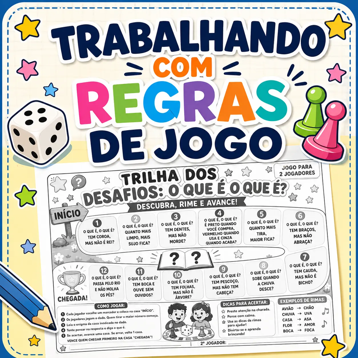 🎲✨ TRILHA DOS DESAFIOS – O QUE É, O QUE É? ✨🎲 (cópia) — amostra 5: 🎲✨ TRILHA DOS DESAFIOS – O QUE É, O QUE É