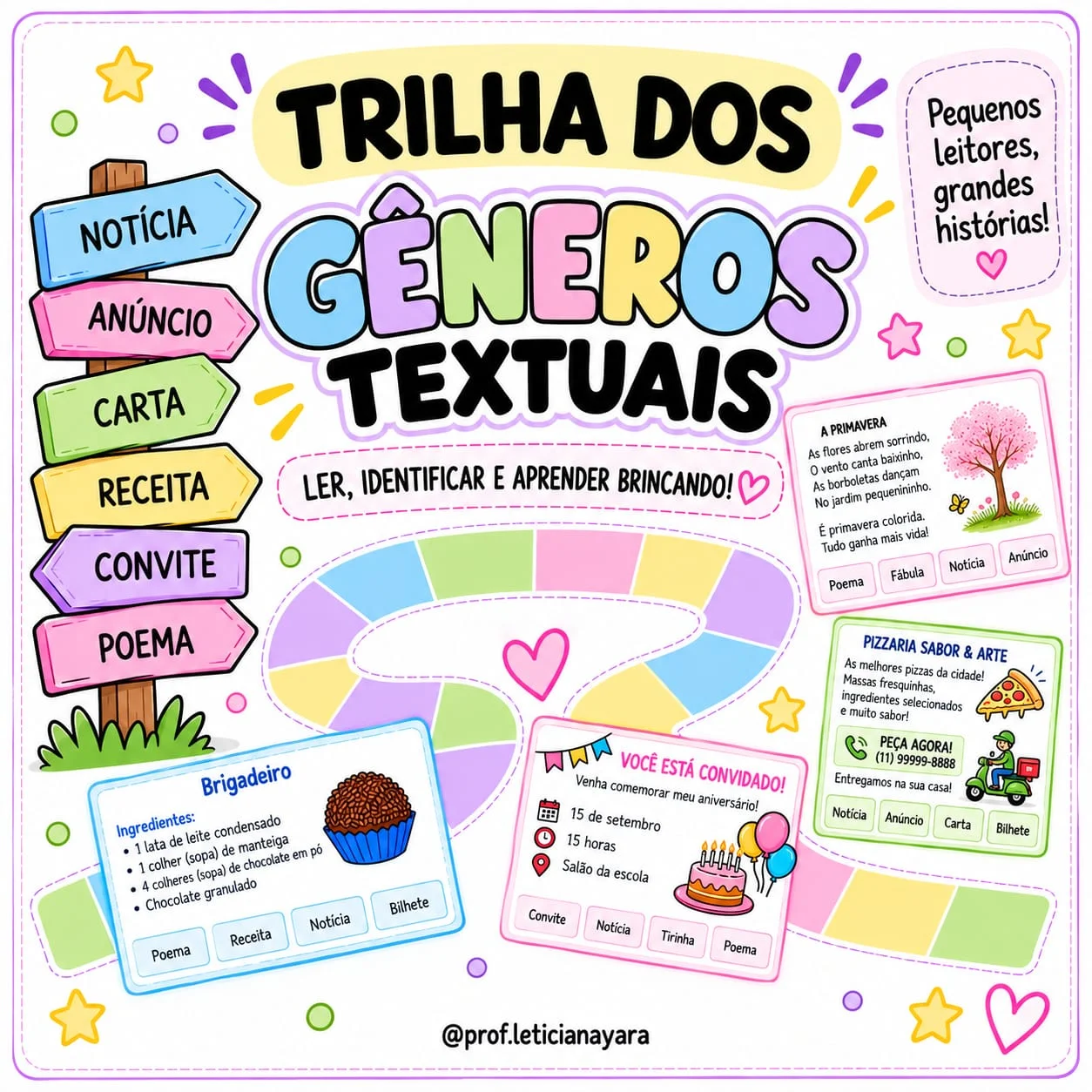 Trilha dos gêneros textuais - 2º ao 3º ano — capa do material