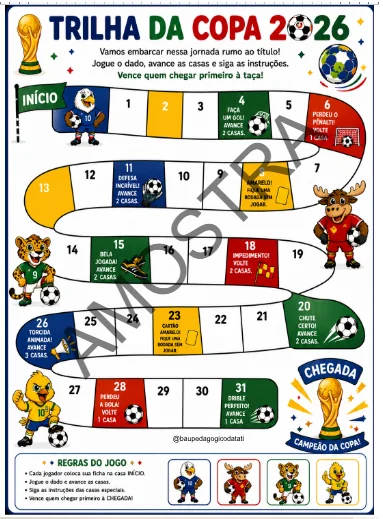 Trilha Gol de Craque: Jogo Educativo da Copa 2026 ⚽ — Jogos pedagógicos para Educação Infantil: Uma divertida trilha da…