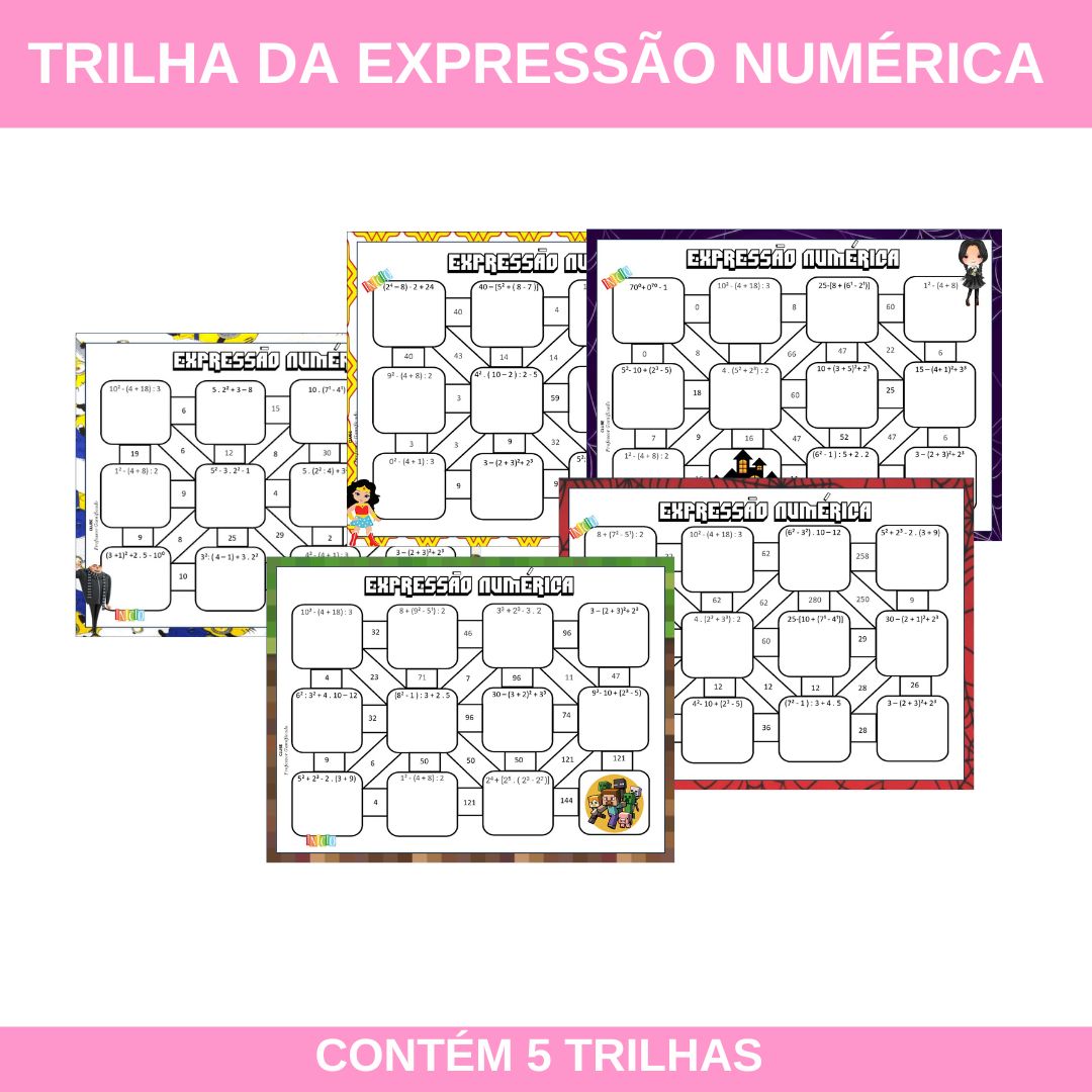 Trilha / labirinto da expressão numérica – PDF para Imprimir — capa do material