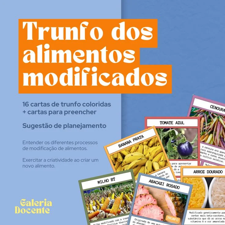 Trunfo de Alimentos Modificados | Mudança ao longo do tempo 4° ano — Matemática para Todas as séries: Um jogo pedagógico…