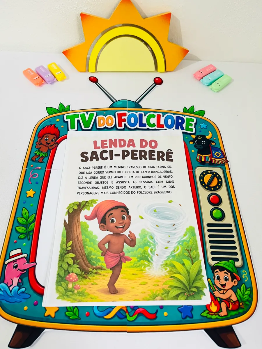 TV do Folclore - Recurso Pedagógico para Educação Infantil — amostra 1: Deixe sua aula de Folclore muito mais divertida,…