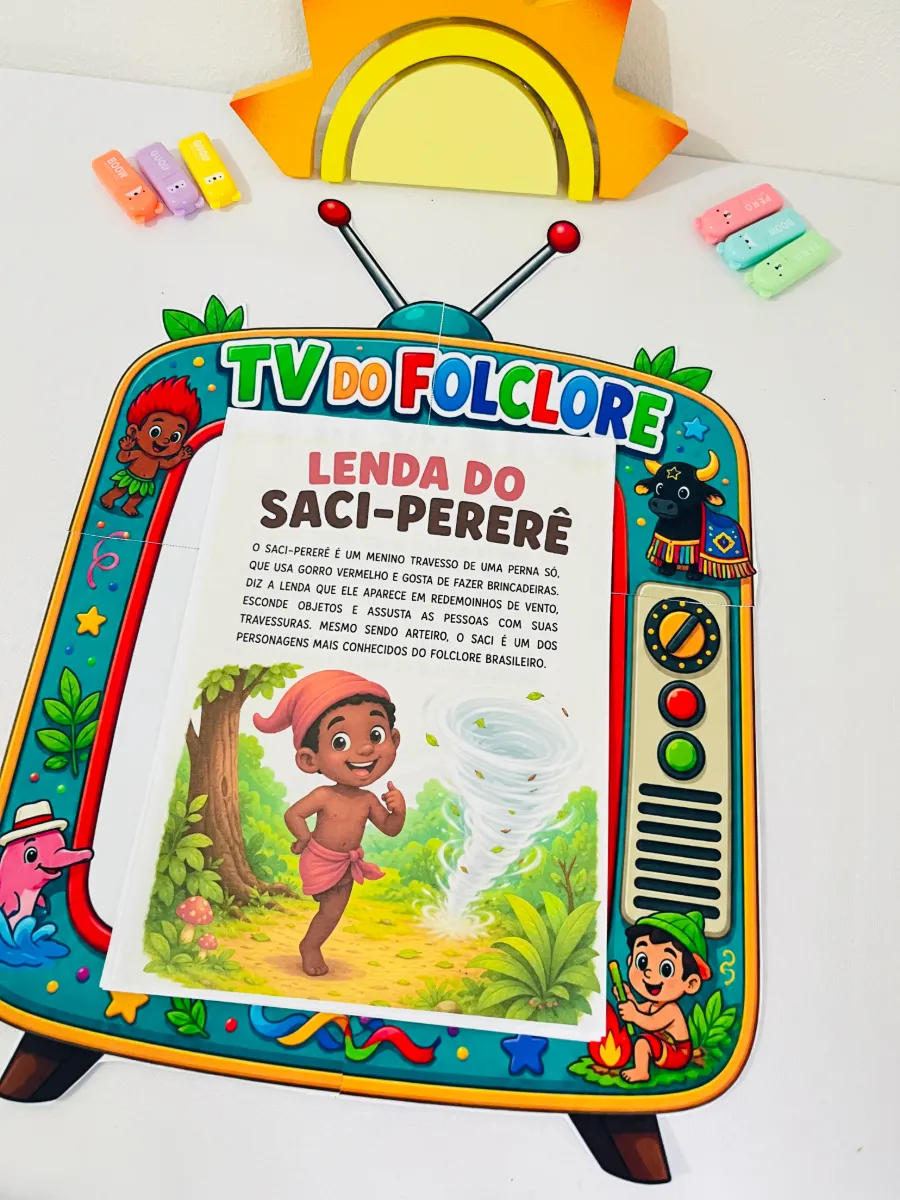 TV do Folclore - Recurso Pedagógico para Educação Infantil — amostra 2: Deixe sua aula de Folclore muito mais divertida,…