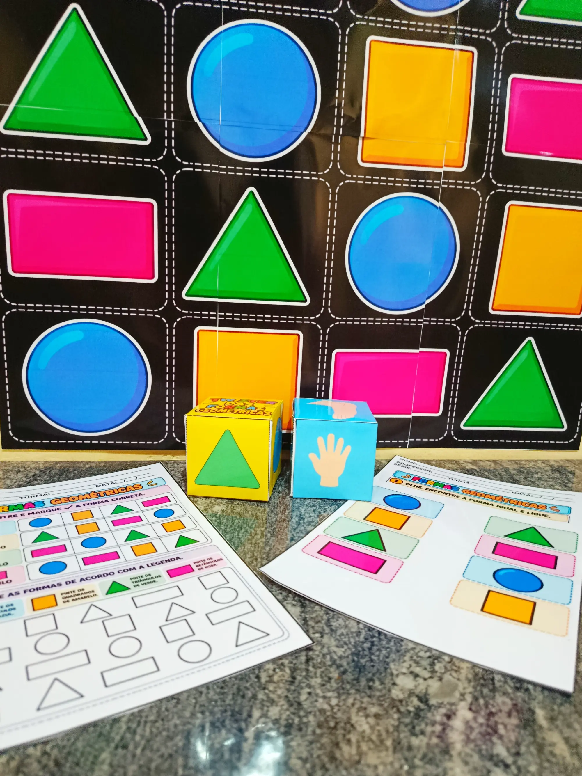 TWISTER DAS FORMAS GEOMÉTRICAS – JOGO PEDAGÓGICO ADAPTADO — amostra 3: Jogo lúdico e interativo, adaptado para crianças da…
