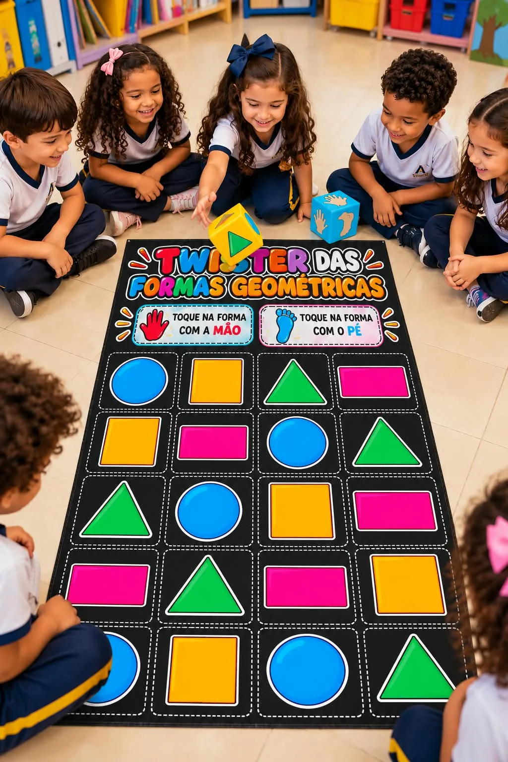 TWISTER DAS FORMAS GEOMÉTRICAS – JOGO PEDAGÓGICO ADAPTADO — Matemática para Educação Infantil: Jogo lúdico e interativo,…