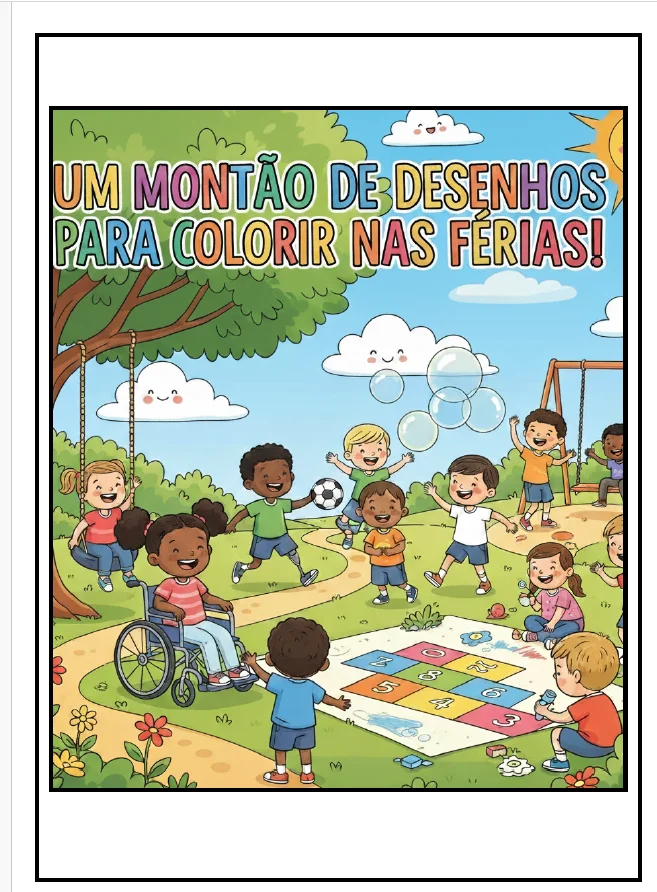 🎨☀️ UM MONTÃO DE DESENHOS PARA COLORIR NAS FÉRIAS! 🌈🖍️ — capa do material