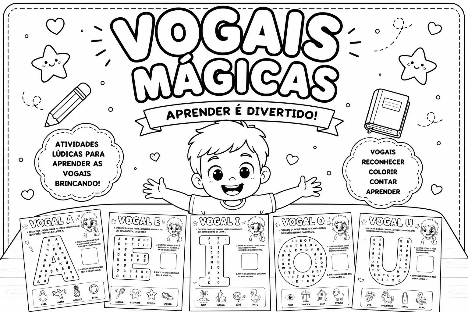 Um recurso pensado especialmente para tornar o aprendizado das vogais. — amostra 1: 🌈 Colorê Pedagógica — recursos feitos…