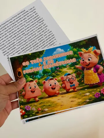 🐷✨ Uma história que ensina muito mais do que uma história! — amostra 2: Conheça Os Três Porquinhos e as Formas Geométricas…